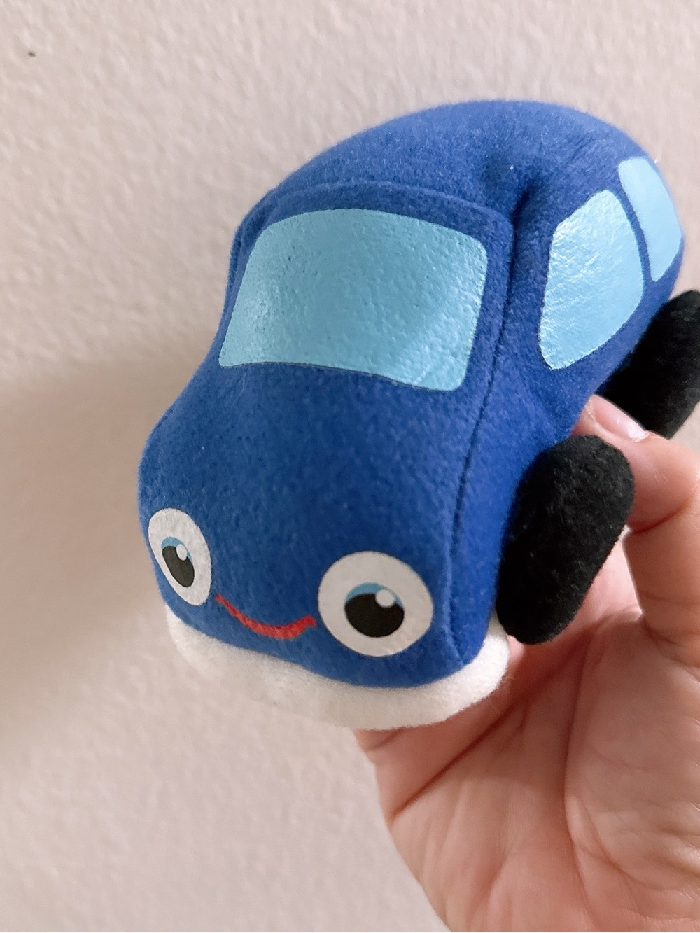 Blue Plush Cartoon Toy Car - Kids Soft Vehicle